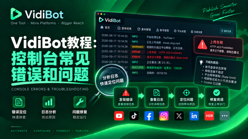 VidiBot教程:运行监控中的常见问题-VidiBot 跨平台分发引擎 | WxBot 微信自动化