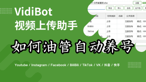 VidiBot教程：Youtube油管养号功能-VidiBot 跨平台分发引擎 | WxBot 微信自动化